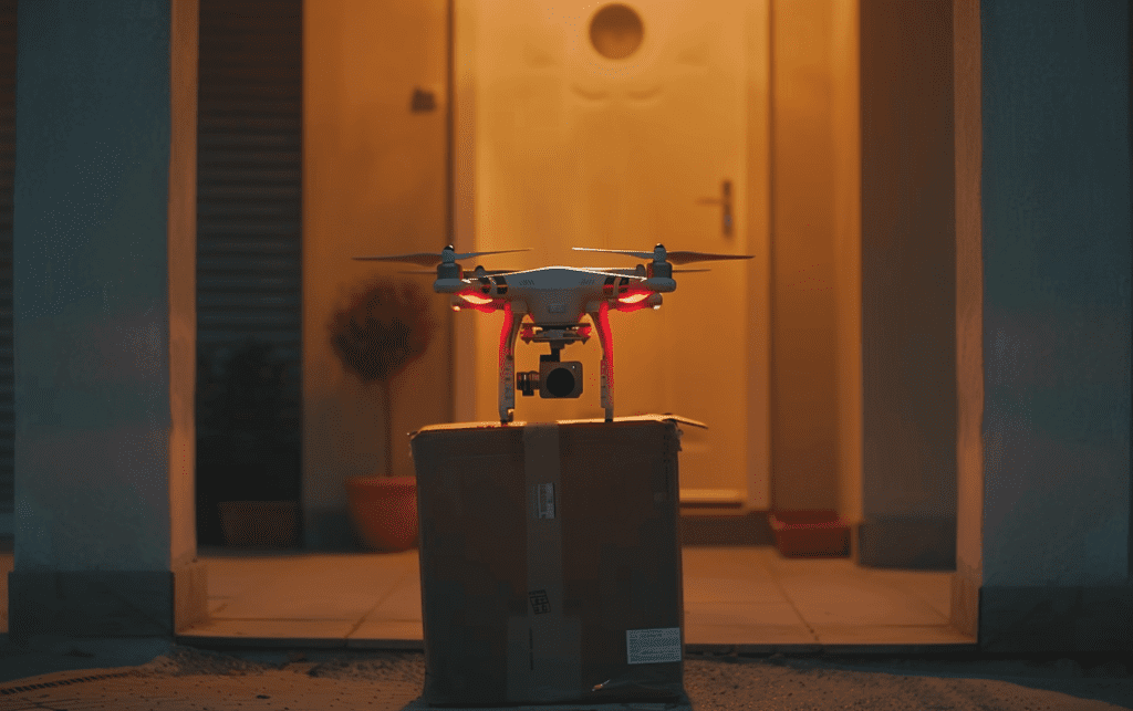 real DJI drone for package delivery